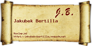 Jakubek Bertilla névjegykártya